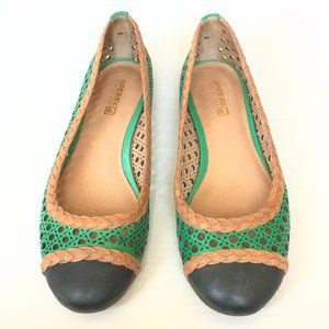 Sperry Top Sider Perforated Leather Ballet Flat 9